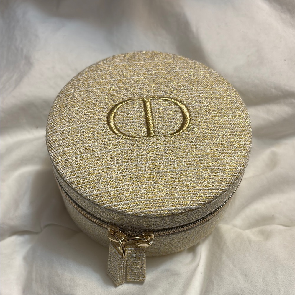 Dior Gold Cosmetic Bag with CD Logo